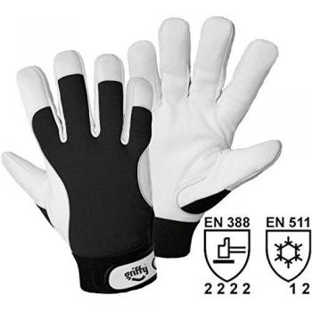 Guantes de trabajo L+D Griffy 1707-11 de piel napa, tamaño 11 (XXL), EN 397 CAT II, 1 par