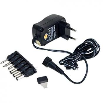 Engel Axil Boston AL0870E - Alimentador de corriente 3-12 V con 7 tips, 600 mA, color negro