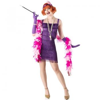 Kimokawaii Disfraz de Charleston púrpura elegante para mujer