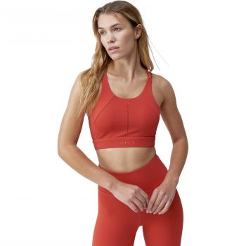 Top Deportivo Mujer Born Living Yoga Saril Naranja Oscuro Soporte Medio-Alto