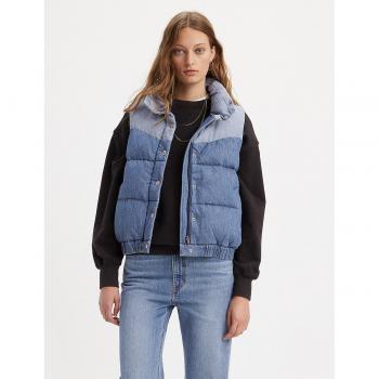 Chaleco Acolchado de Mujer Levi's Juno Western Puffer en Color Azul Talla S (36)