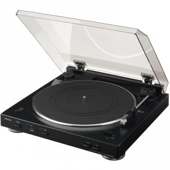 Denon DP-200 -Tocadiscos (USB, cápsula MM, Trans Music Manager), color negro