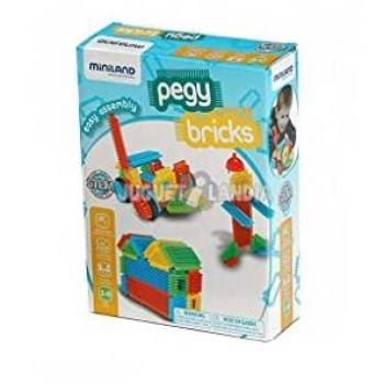 Miniland Pegy Bricks 36 Piezas - Juego de construcción multicolor
