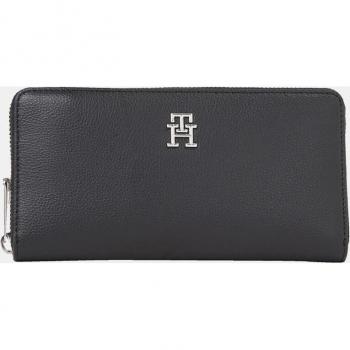 Tommy Hilfiger Mujer Cartera grande lisa combinada con materiales reciclados en negro
