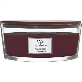 Woodwick Black Cherry Ellipse Jar Scented Candle Red 10cm H X 8cm W X 8cm D