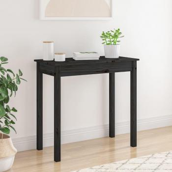 Consola negra de madera maciza de pino 80x40x75 cm
