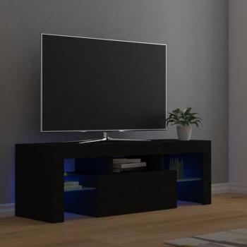 Soporte para TV móvil con luces LED negro 120x35x40cm