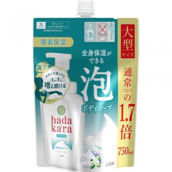 LION Hadakara Creamy Foam Body Soap Refill - 750ml