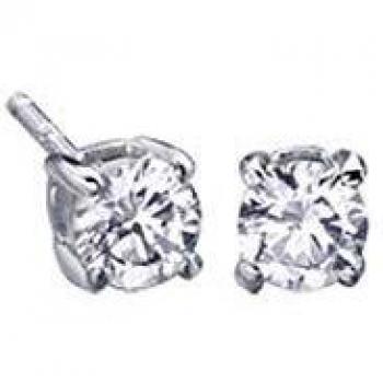 VIDAL & VIDAL Pendientes Plata baño Platino Circonitas