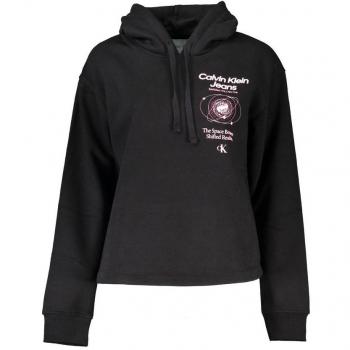 Calvin Klein Women's Black Fleece-Lined Hooded Sweatshirt - Size M