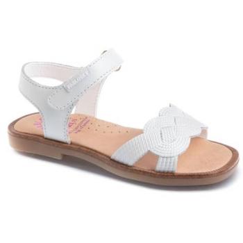 Sandalias Pablosky para Niña en Color Blanco con Cierre de Velcro - Modelo 419408 - Cómodas y de Piel