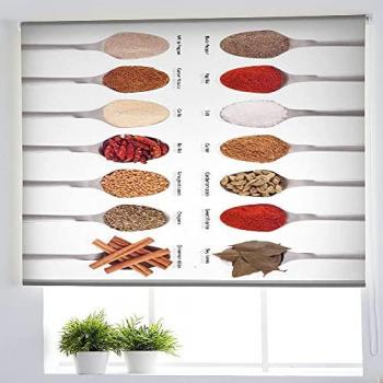 Estor Enrollable Translúcido para Cocina Modelo C-1083 | 95 x 150 cm | Diseño Moderno Sin Taladrar