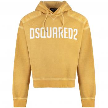 Dsquared2 Men's Cipro Cotton Hoodie in Mustard Yellow | Size Small | S74GU0736S25030 Color 161