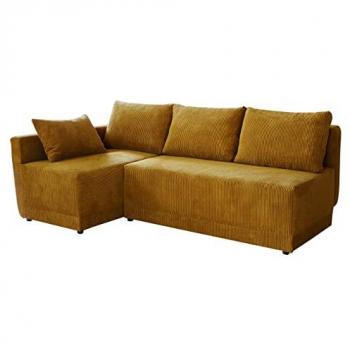 Sofá rinconero Columbus 149 con función de descanso y caja de ropa de cama, dimensiones 210 x 85 x 135 cm