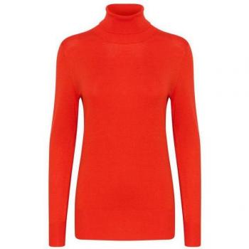 Kaffe Women's Fiery Red Roll Neck Knit Turtleneck Sweater - Sizes XS to 2XL