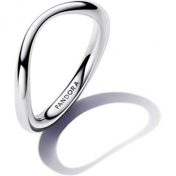 Anillo en plata de ley Banda Forma Orgánica PANDORA y Charm Pandora Plata y Cristal Verde Opalescente 791691C04