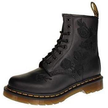 Dr. Martens 1460 Vonda Mono Floral Rose Lace-Up Boots, Black, Size 42