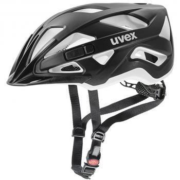 Uvex Active CC Casco Ciclismo, Unisex Adulto, Negro/Blanco Mate, 56-60