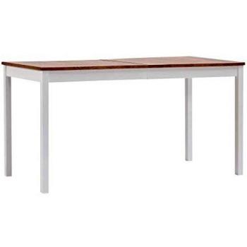 vidaXL Mesa de Comedor Blanco y marrón 140 x 70 x 73 cm