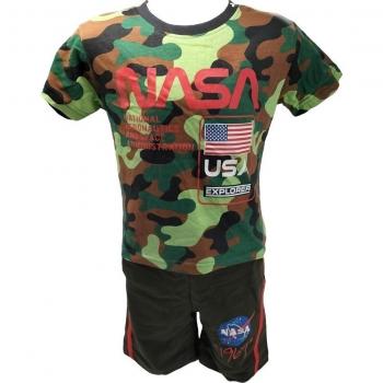Conjunto de verano Pantalones cortos + Camiseta para niños 4 años kaki
