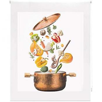 Estor Enrollable Traslúcido Estampado Digital para Cocina 140x180cm HSCC91030