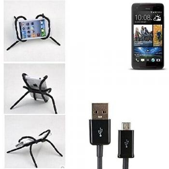 soporte para coche y para mesa etc. para HTC Butterfly S, negro araña cable USB. montaje de la salida aire, espejo retrovisor, bicicletas, etc. Trípode - K-S-Trade