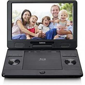 Reproductor Blu-ray/DVD Portátil Lenco BRP-1150BK 11,5 con USB y SD, Pantalla Rotativa 1024 x 600 Pixeles, Negro