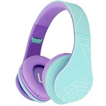 Auriculares para niños, PowerLocus Auriculares Bluetooth para niños, con 85DB Volumen Limitado, Auriculares Plegable con micrófono, Micro SD Slot, Auriculares Inalámbricos y con Cable, con Estuche
