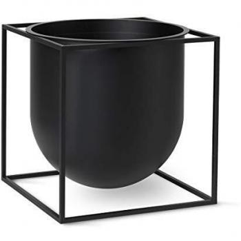 By Lassen - Maceta, macetero para flores - Cubo - Negro - 23 cm