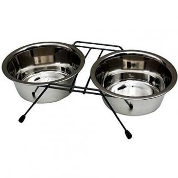 Freedog FD9000018 - Comedero INOX Doble, para Perro y Gato, Color INOX