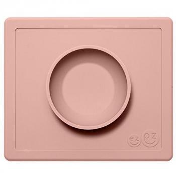 ezpz Happy Bowl 24 meses +. Bol 100% de silicona con mantel individual incorporado para niños pequeños y en edad preescolar. Rosa pálido