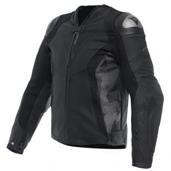 Chaqueta de moto de hombre Avro 5 Leather Dainese - Chaqueta de cuero, color negro y gris, talla 64