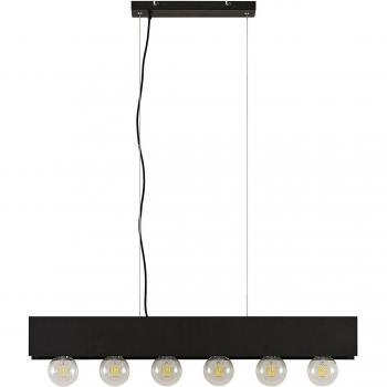 Lindby Bebban lámpara colgante moderna de metal negro para salón y comedor, 6 luces E27