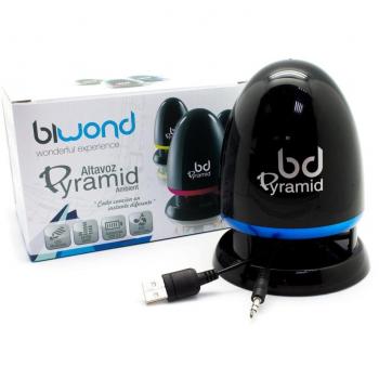 Biwond Pyramid Ambient - Altavoz con Entrada de Audio estéreo Jack 3.5mm, Color Negro