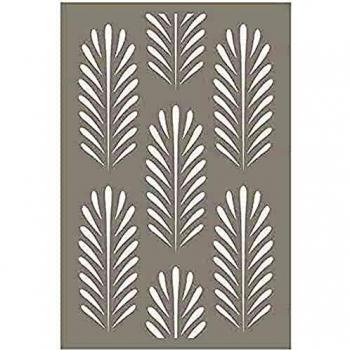Plantilla Stencil Fondo Hojas Verde Profundo - 10 x 15 cm