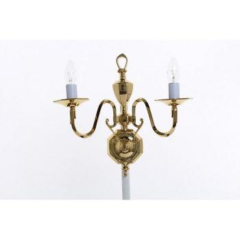 Aplique de pared Ghent con soporte de vela en latón para 2 bombillas, dimensiones de 36,5 cm