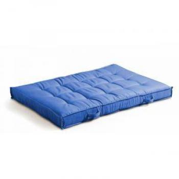 Cojín para paleta acolchado azul de 120 x 80 cm Oviala