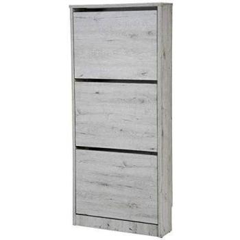 Mueble Zapatero Estrecho Congo 50ab con 3 Puertas Abatibles en Color Blanco Mozart - Medidas 123x54x16 cm