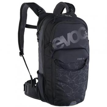Mochila Evoc Stage 12L para bicicleta, color negro, capacidad de 12 litros