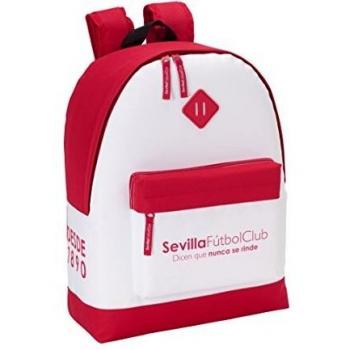 F.c., Sevilla Safta Mochila Oficial Juvenil 325x150x430mm Unisex Adulto, Blanco/rojo, 43