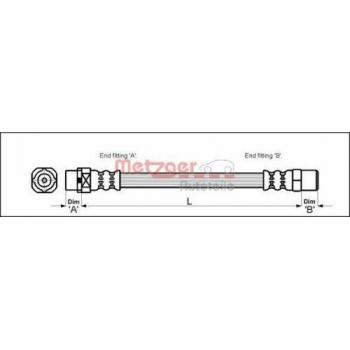 Metzger 4110053 Tubo flexible de frenos