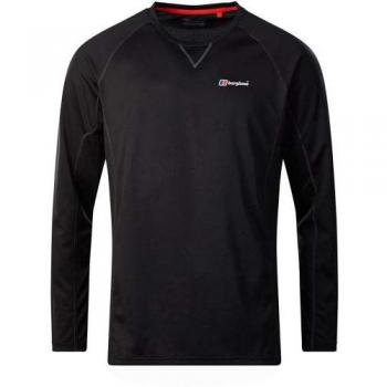 Berghaus Hombres Cuello Redondo Manga Larga Tech tee 2.0 de Manga Larga T-Shirt, Hombre, Tech tee 2.0 Long Sleeve Crew Neck, Negro/Negro, XS