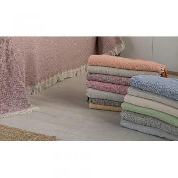 Plaid Multiusos Tejido Jacquard Palermo Fuxia con Fleco (230x260 cm)