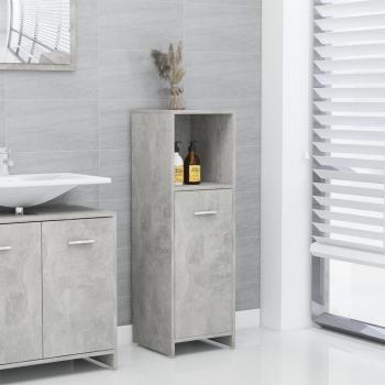 Armario de baño gris hormigón 30x30x95 cm madera contrachapada