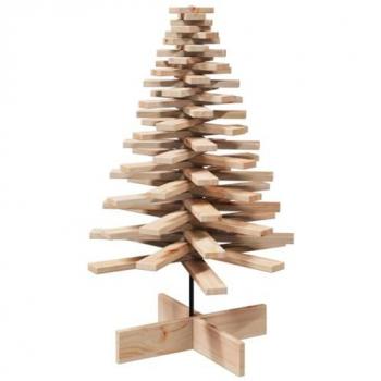 Árbol de Navidad de Madera de Adorno 100 cm, Madera Maciza de Pino