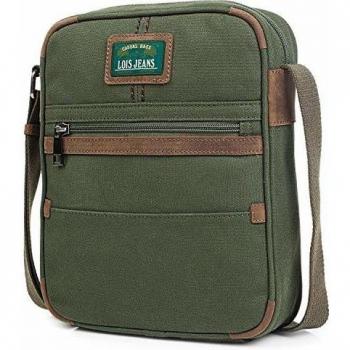 Lois - Bandoleras Hombre - Bolso Hombre Bandolera Ajustable - Bandolera Hombre con Bolsillos - Bolso Bandolera Hombre para Uso Diario. Bolso de Hombre Pequeño 303326, Verde Oscuro