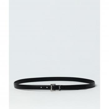 Saint Laurent Men's Black Leather Belt Size 110