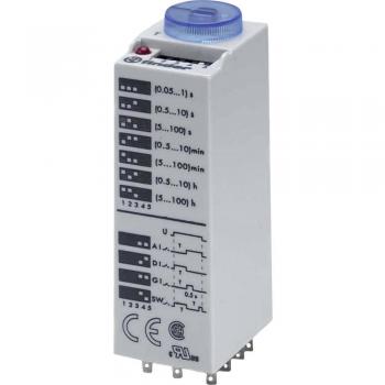 Relé Temporizado Multifuncional Finder 24V AC/DC 850300240000 - Intervalo de tiempo: 0.05 - 360000 s, 3 contactos de cambio