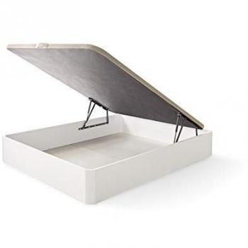 Canapé Diana Abatible de Madera Blanco 135x190cm con Gran Capacidad y Base Tapizada (SIN MONTAJE)