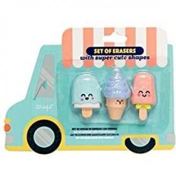 Mr. Wonderful Set of erasers with super cute shapes